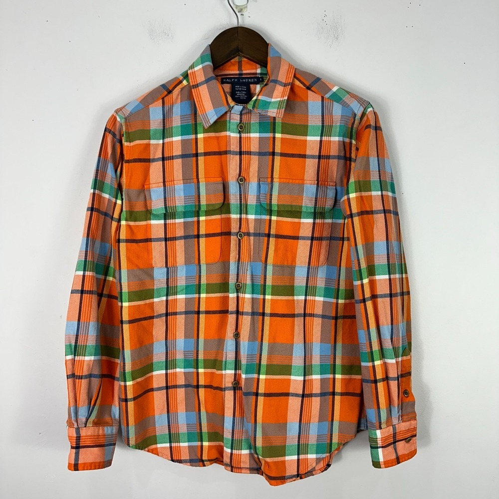 Ralph Lauren Orange Multi-Color Plaid Button-Down Shirt